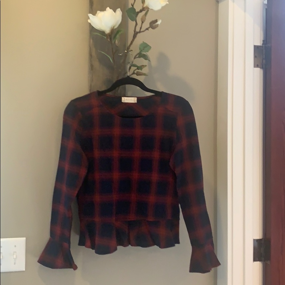 Altar’d State plaid peplum blouse